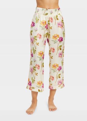 Darlie Floral-Print Cropped Pants