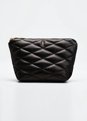 Saint Laurent Sade YSL Quilted Lambskin Pouch Clutch Bag