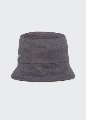 Reversible Bicolor Cashmere Bucket Hat