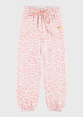 Girl's Ammosa Leopard-Print Jogger Pants, Size 2-7