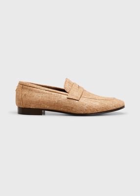 Woven Flat Penny Loafers