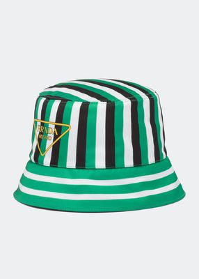 Striped Triangle Logo Bucket Hat