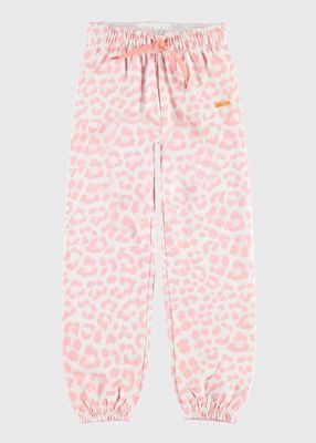 Girl's Ammosa Leopard-Print Jogger Pants, Size 8-16