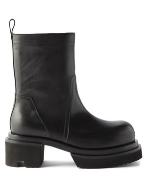 Rick Owens - Bogun Platform Leather Boots - Mens - Black