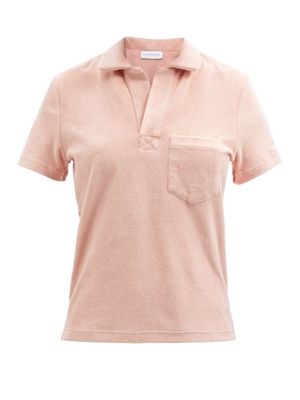 Ephemera - Patch-pocket Cotton-terry Polo Shirt - Womens - Light Pink