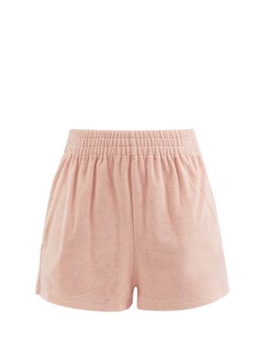 Ephemera - Elasticated-waist Cotton-terry Shorts - Womens - Light Pink