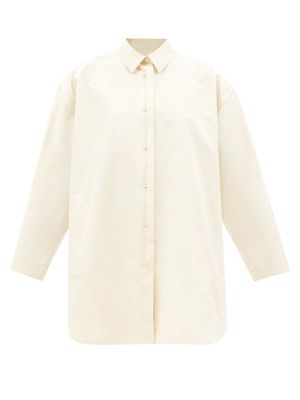 Jil Sander - Oversized Organic Cotton-poplin Shirt - Womens - Light Beige
