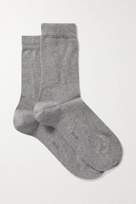FALKE - Family Set Of Three Stretch Cotton-blend Socks - Gray