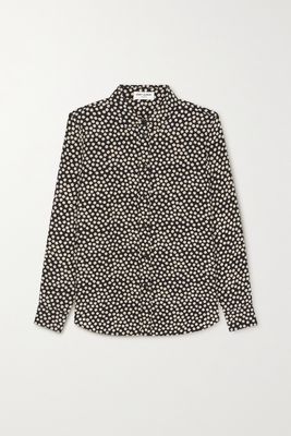 SAINT LAURENT - Polka-dot Silk Crepe De Chine Shirt - Black