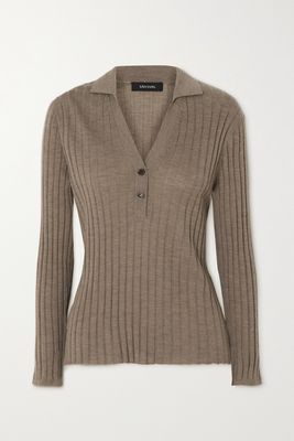 Lisa Yang - Faya Ribbed Cashmere Polo Sweater - Neutrals