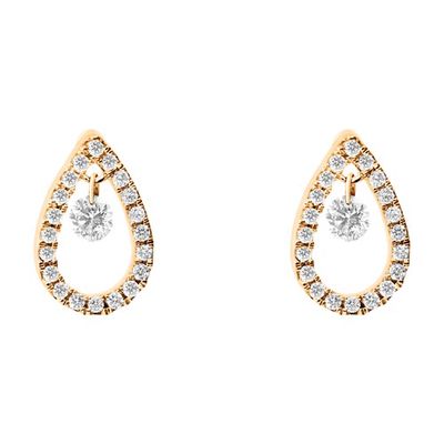 Pear-shaped drop and little pendant earrings