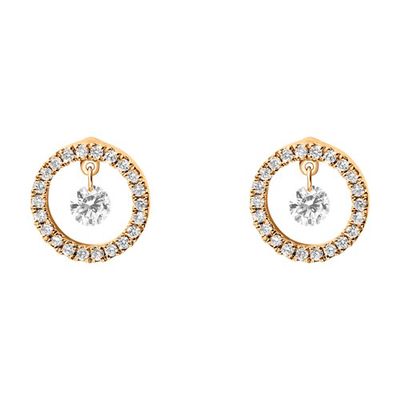 Circle and little pendant earrings