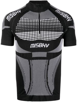 MISBHV logo-print half-zip top - Black