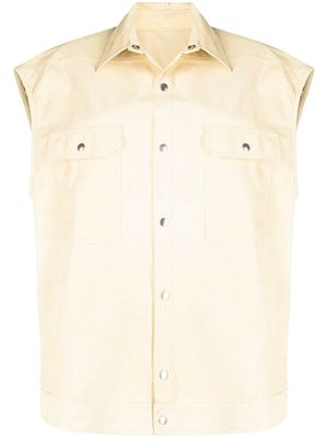 Rick Owens sleeveless jumbo overshirt - Yellow