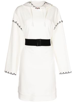 TWINSET embroidered hood dress - White