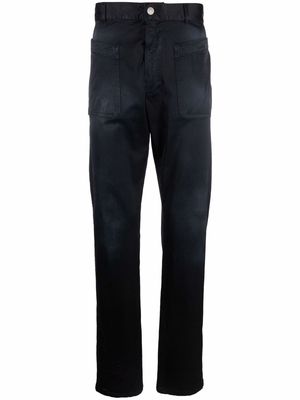 Diesel embroidered-logo slim-cut trousers - Blue