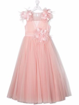 MARCHESA KIDS COUTURE Ceremony floral-detail maxi dress - Pink