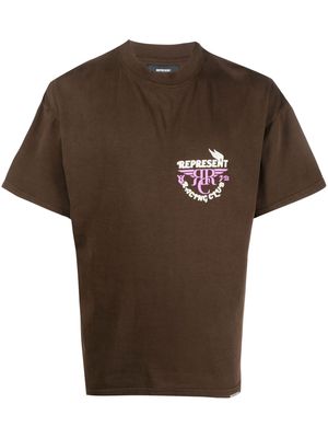 Represent logo-print T-shirt - Brown