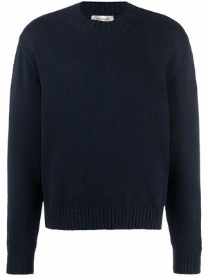 There Was One contrast stitching crew neck jumper - Blue