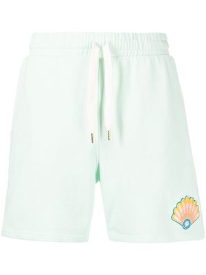 Casablanca logo-patch track shorts - Green