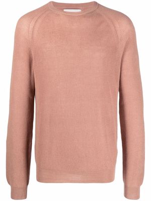 Laneus crew-neck knitted cotton jumper - Pink