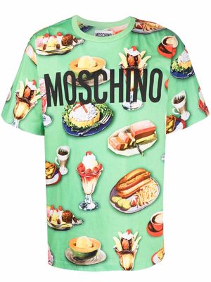Moschino logo food-print T-shirt - Green