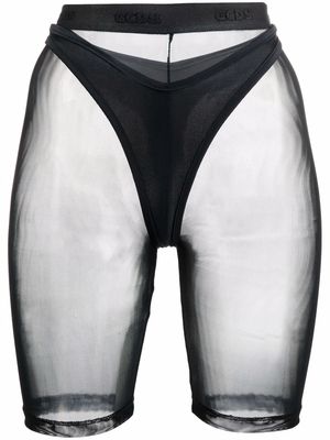 Gcds Sylvia sheer combo shorts - Black