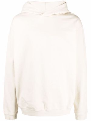 Maison Margiela logo-embroidered cotton hoodie - Neutrals
