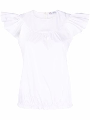 RED Valentino ruffle short-sleeve blouse - White
