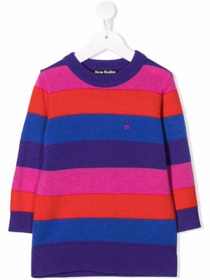 Acne Studios Kids horizontal-stripe wool jumper - Blue