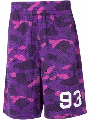 A BATHING APE® Color Camo mesh basketball shorts - Purple