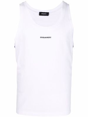 Dsquared2 side-stripe micro logo vest - White