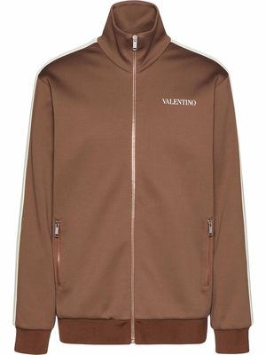 Valentino logo-print zip-fastening jacket - Brown