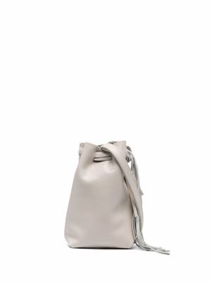 Reike Nen mini fringed calf leather bucket bag - Neutrals