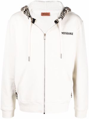 Missoni jacquard zip-up hoodie - White