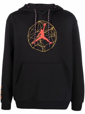 Jordan logo-print cotton hoodie - Black