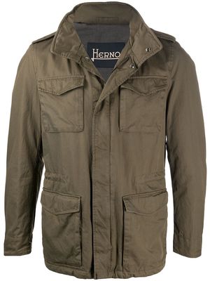 Herno cargo-pocket military jacket - Green