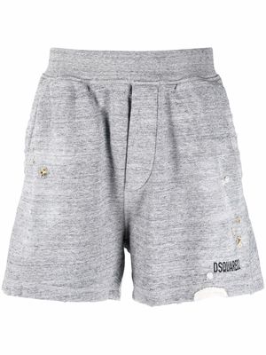 Dsquared2 distressed logo shorts - Grey