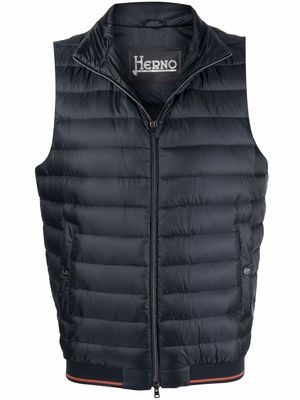 Herno high-neck quilted gilet - Blue
