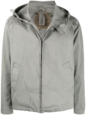 Ten C zip-up cotton hooded jacket - Green