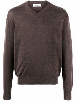 There Was One V-neck fine knit jumper - Brown