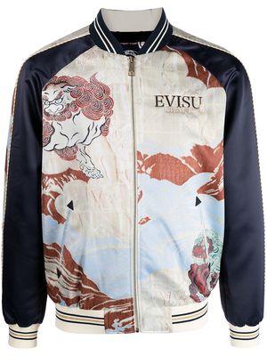 EVISU graphic-print bomber jacket - Multicolour