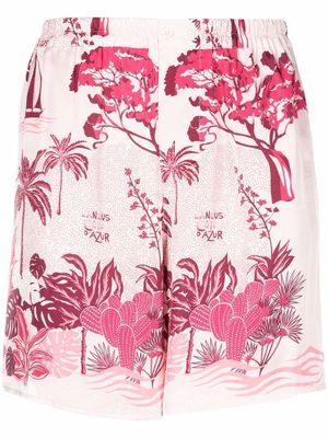 Laneus botanical-print Bermuda shorts - Pink