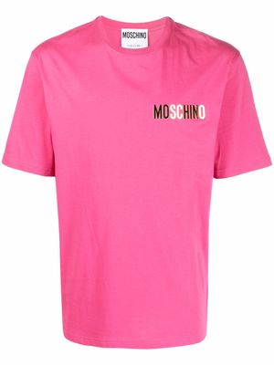Moschino embossed-logo T-shirt - Pink