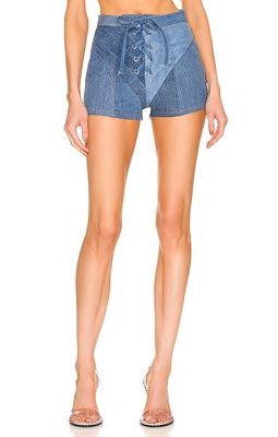 EB Denim Lace Up Short in Blue