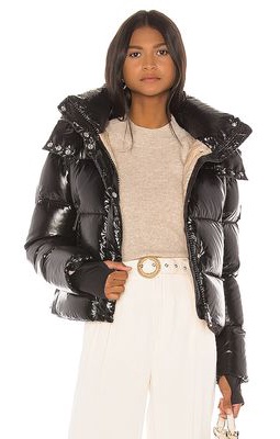 SAM. Jordy Cropped Puffer Jacket in Black