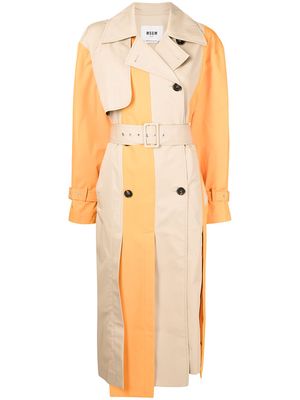 MSGM two-tone trench coat - Brown