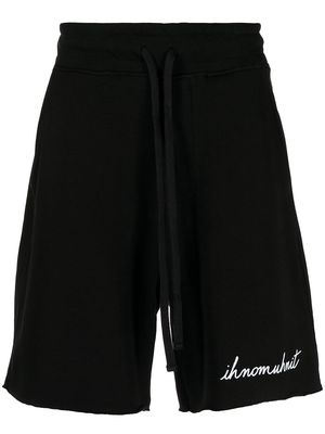 Ih Nom Uh Nit logo-print cotton track shorts - Black