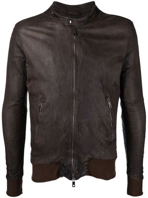 Giorgio Brato perforated leather jacket - Brown