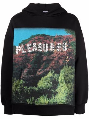 Pleasures Pleasurewood graphic-print hoodie - Black
